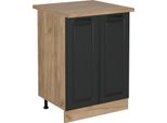 Vicco Mobiletto Base Cucina R-Line, 60 Cm , Pl Rovere, Antracite Casa Di Campagna/Quercia Dorata