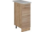 Vicco Armadio Cucina Dispensa Alto R-Line, 30 Cm Pl Marmo, Sonoma/Quercia Dorata