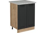 Vicco Mobiletto Base Cucina R-Line, 60 Cm Pl Marmo, Antracite Casa Di Campagna/Quercia Dorata