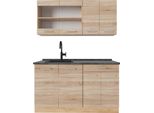 Vicco Cucina Monoblocco R-Line, 140 Cm , Pl Antracite, Rovere Sonoma/Goldkraft