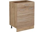 Vicco Mobiletto Base Per Cucina R-Line, 60 Cm Con Cassetto, Senza Piano Di Lavoro, Sonoma/Quercia Dorata