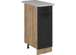 Vicco Mobiletto Base Per Cucina R-Line, 30 Cm Pl Marmo, Antracite Casa Di Campagna/Quercia Dorata