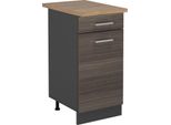 Vicco Mobiletto Base Per Cucina R-Line, 40 Cm , Pl Rovere, Grigio Nobile/Antracite