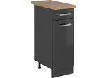 Vicco Mobiletto Base Per Cucina R-Line, 30 Cm , Pl Rovere, Antracite Lucido/Antracite