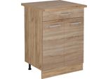 Vicco Mobiletto Base Per Cucina R-Line, 60 Cm Con Cassetto, Pl Rovere, Sonoma/Quercia Dorata
