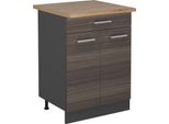 Vicco Mobiletto Base Per Cucina R-Line, 60 Cm , Pl Rovere, Grigio Nobile/Antracite