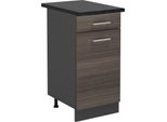 Vicco Mobiletto Base Per Cucina R-Line, 40 Cm , Pl Antracite, Grigio Nobile/Antracite