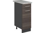 Vicco Mobiletto Base Per Cucina R-Line, 30 Cm Pl Marmo, Grigio Nobile/Antracite