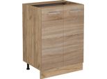 Vicco Mobiletto Base Cucina R-Line, 60 Cm Senza Piano Di Lavoro, Sonoma/Quercia Dorata