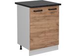 Vicco Mobiletto Base Cucina R-Line, 60 Cm Pl Antracite, Quercia Dorata/Bianco