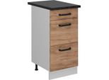 Vicco Mobiletto Base Per Cucina R-Line, 40 Cm Pl Antracite, Quercia Dorata/Bianco