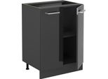 Vicco Mobiletto Base Cucina R-Line, 60 Cm Senza Piano Di Lavoro, Antracite Lucido/Antracite