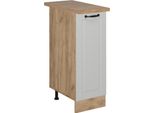 Vicco Armadio Cucina Dispensa Alto R-Line, 30 Cm , Pl Rovere, Bianco Casa Di Campagna/Quercia Dorata