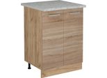 Vicco Mobiletto Base Cucina R-Line, 60 Cm Pl Marmo, Sonoma/Quercia Dorata