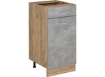 Vicco Mobiletto Base Per Cucina R-Line, 40 Cm Senza Piano Di Lavoro, Calcestruzzo/Quercia Dorata