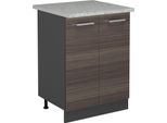 Vicco Mobiletto Base Cucina R-Line, 60 Cm Pl Marmo, Grigio Nobile/Antracite