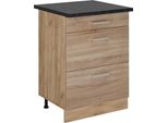 Vicco Mobiletto Base Per Cucina R-Line, 60 Cm Con Cassetti, Pl Antracite, Sonoma/Quercia Dorata