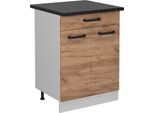 Vicco Mobiletto Base Per Cucina R-Line, 60 Cm Pl Antracite, Quercia Dorata/Bianco