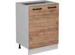 Vicco Mobiletto Base Cucina R-Line, 60 Cm Senza Piano Di Lavoro, Quercia Dorata/Bianco