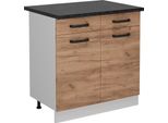 Vicco Mobiletto Base Per Cucina R-Line, 80 Cm Pl Antracite, Quercia Dorata/Bianco