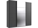 Armadio Ad Ante Scorrevoli Norderstedt Armadio Con Specchio, Design Selezionabile, Grafite / Specchio, 225X64X236Cm