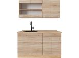 Vicco Cucina Monoblocco R-Line, 140 Cm , Pl Rovere, Rovere Sonoma/Goldkraft