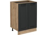 Vicco Mobiletto Base Cucina R-Line, 60 Cm Senza Piano Di Lavoro, Antracite Casa Di Campagna/Quercia Dorata