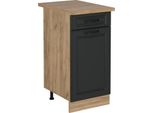 Vicco Mobiletto Base Per Cucina R-Line, 40 Cm , Pl Rovere, Antracite Casa Di Campagna/Quercia Dorata