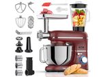 Fentic Robot Da Cucina 6-In-1 – Impastatrice, Mixer, Food Processor, Tritacarne, Affettatrice, 2000W, Ciotola In Acciaio Inox 6,2L