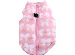 Gilet Per Animali Domestici Cotone Bowknot Inverno Autunno Caldo Abbigliamento Antivento Costumi (Rosa M)