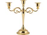 3 Bracci In Metallo Portacandele Stile Europeo Candelabro Wedding Candlestick Home Decor (Oro)