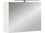 Vicco Mobile A Specchio Per Il Bagno Lavio, 80 X 60 Cm Con Illuminazione A Led, Bianco