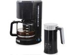 Briebe SKT1188BLK Elegance Set Caffettiera A Filtro Per 10 Tazze + Montalatte Elettrico Nero