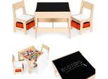 Set Di Mobili Per Bambini - Tavolo + 2 Sedie Con Lavagna Ecotoys