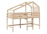 Syfax™ Letto Soppalco Con Scala E Tetto 90X190 Cm Legno Massello Pino