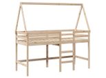 Syfax™ Letto Soppalco Con Scala E Tetto 90X190 Cm Legno Massello Pino