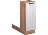 Vicco Isola Cucina Fame-Line, 30 Cm Senza Piano Di Lavoro, Bianco Casa Di Campagna/Quercia Dorata