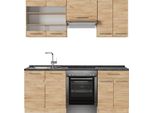 Vicco Cucina Componibile Fame-Line, 200 Cm , Pl Antracite, Quercia Dorata/Quercia Dorata