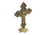 Statua Croce Di Gesù, Crocifisso Con Piano D'appoggio, Figura In Resina Nera, Decorazione Cristiana, Regalo Religioso Per La Fede