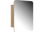 Vicco Specchio Contenitore Bagno Zino, 70 X 50 Cm Con Ripiani, Quercia Dorata