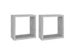 Syfax™ Mensole Parete A Cubo 2 Pz Grigio Cemento 30X15X30 Cm