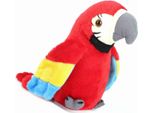 Simpatico Pappagallo Elettrico Parlante In Peluche (Rosso)