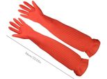 Guanti In Lattice Lunghi 56 Cm Per Acquari E Vasche Per Pesci, Guanti Protettivi Spessi, Resistenti All'usura