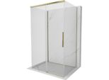 Mexen Rox-3S Cabina Doccia 3 Pareti Scorrevole 125 X 75 Cm, Trasparente, Oro - 8C2-125-075-50-00-3S