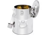 Lattiera - Contenitore Da Trasporto - 14 L - Acciaio Inox - Ermetico Con Coperchio - Guarnizione In Silicone - Superficie Lucida - Argento