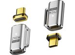 Inf Adattatore Magnetico USB-C: Femmina A Maschio, Ricarica 240W, Trasferimento Dati 40Gbps D'argento
