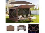 Padiglione Pop-Up Vevor, 3,6 X 3,6 M, Tenda Da Campeggio A 6 Lati Con Tetto Rimovibile E Borsa Per Il Trasporto, Protezione Solare Per 8-10 Persone, Tenda Da Festa Per Giardino E Terrazza, Marrone