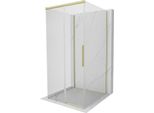 Mexen Rox-3S Cabina Doccia A 3 Lati Scorrevole 120 X 120 Cm, Trasparente, Oro Spazzolato - 8C2-120-120-55-00-3S