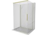 Mexen Rox-3S Cabina Doccia A 3 Lati Scorrevole 125 X 75 Cm, Trasparente, Oro Spazzolato - 8C2-125-075-55-00-3S