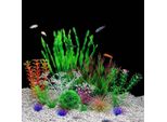 Inf Set Di 14 Piante Artificiali Per Acquario - Decorazioni Per Acquari